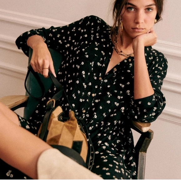 Sezane Leana Dress Two Toned Jacquard - Picture 1 of 11
